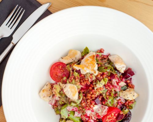 Salade avec du petit épeautre